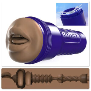 Fleshlight Boost Blow - realistický ústní masturbátor - hnědá