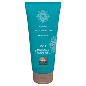 HOT - Shiatsu 2v1 Amber Scent - masážní lubrikant - ambra (200 ml)