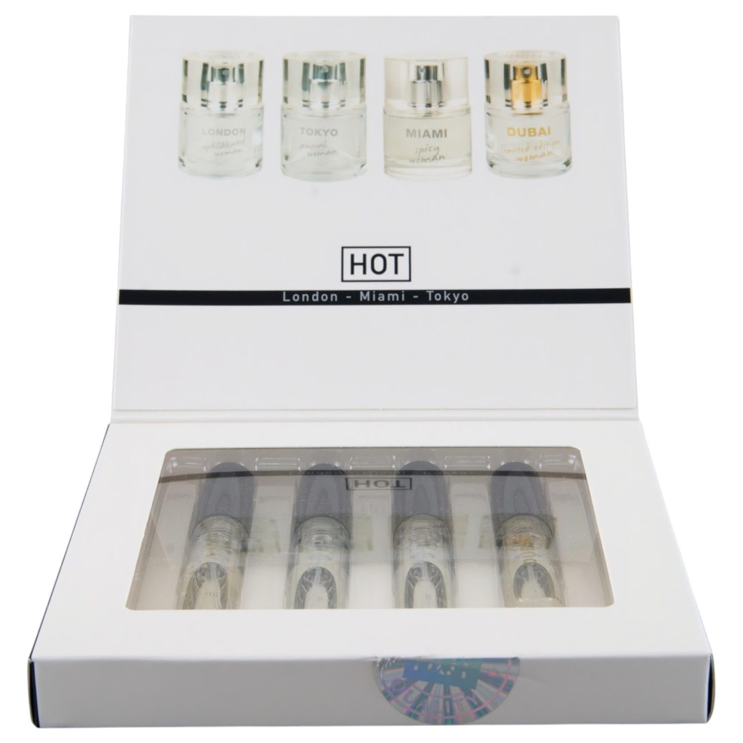 HOT - feromonový parfém pro ženy - sada 4×5 ml