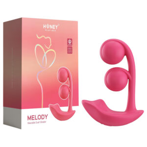 Honey Play Box Melody - Aplikací řízený perličkový 2v1 vibrátor (červený)