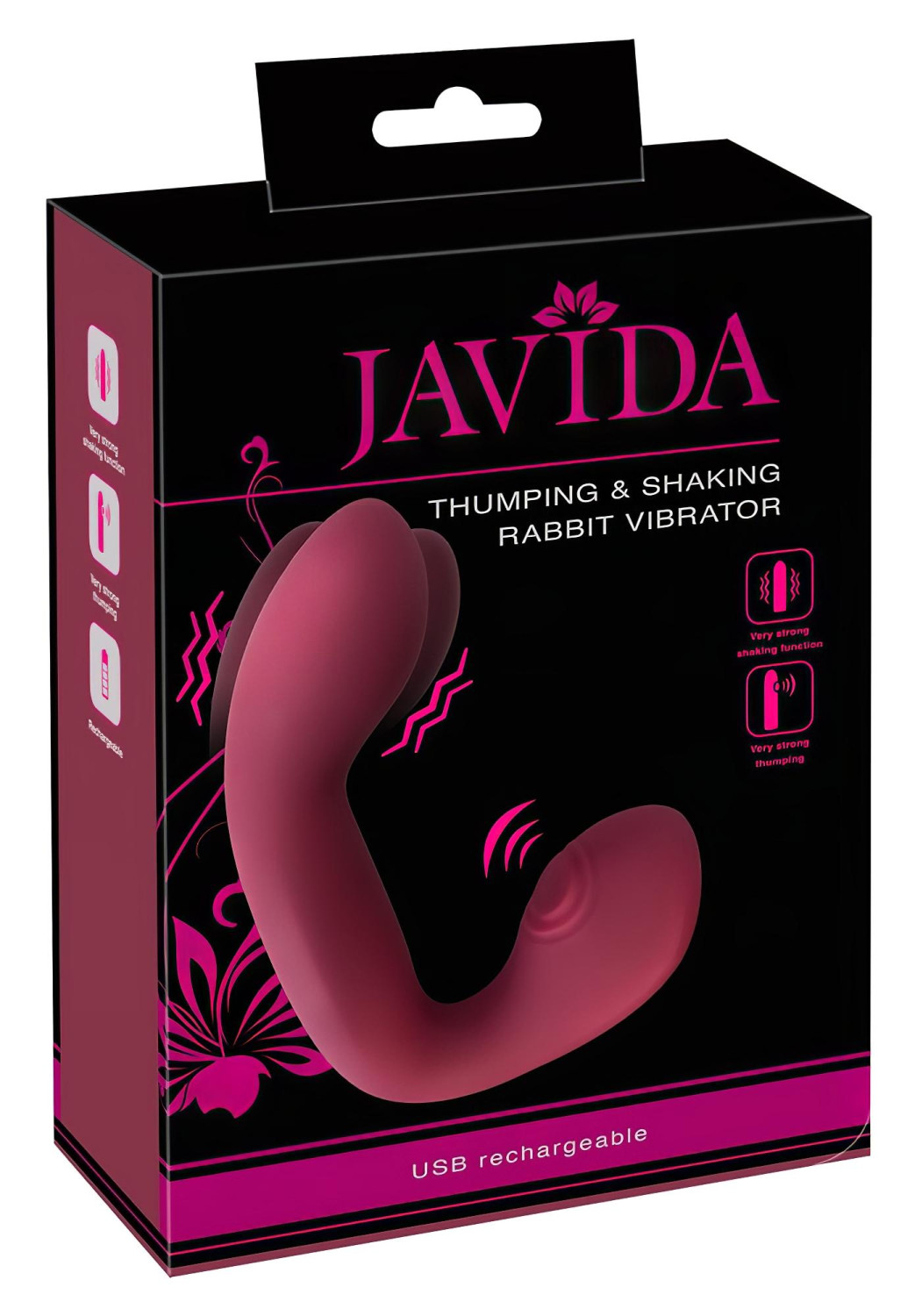 Javida Thumping - pulzující G-bod a klitoris vibrátor (červený)
