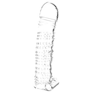 Lonely - vibrační návlek na penis s výstupky - transparentní