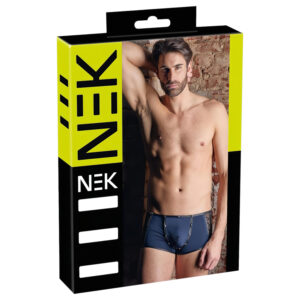 NEK - černé boxerk y se šněrováním a síťovanými vsadkami (modré) - L