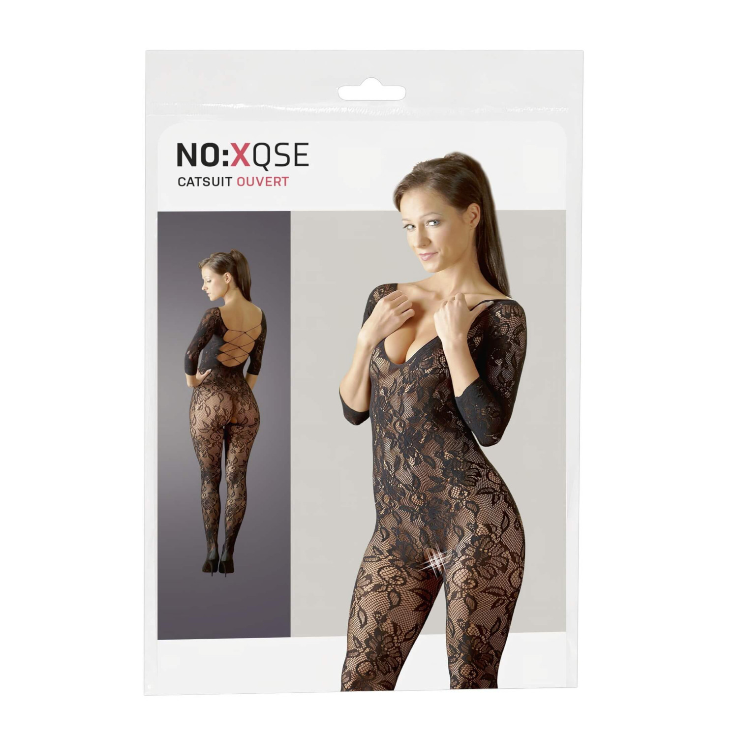 NO:XQSE - květinový catsuit - černý - S-L