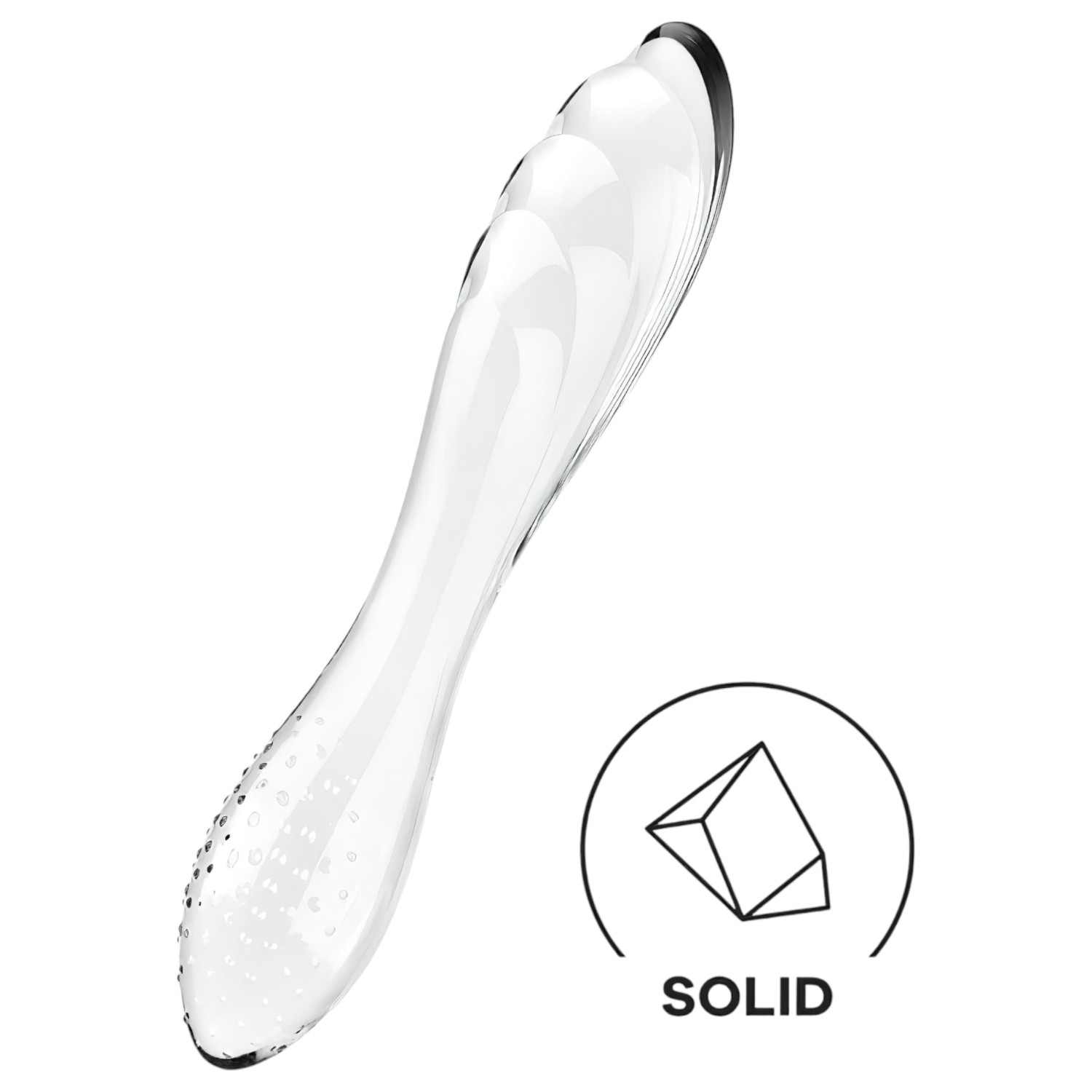 Satisfyer Dazzling Crystal 1 - oboustranné skleněné dildo - čiré