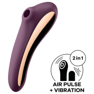 Satisfyer Dual Kiss - vibrátor na klitoris a vaginu 2v1 - fialová