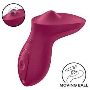 Satisfyer Exciterrr - rotační vibrátor na klitoris s perlami - červený