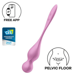 Satisfyer Love Birds 1 - vibrační venušiny kuličky ovládané aplikací (růžové)