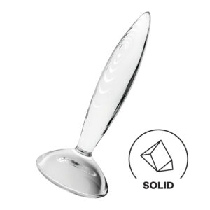 Satisfyer - skleněné dildo - vroubkované - čiré