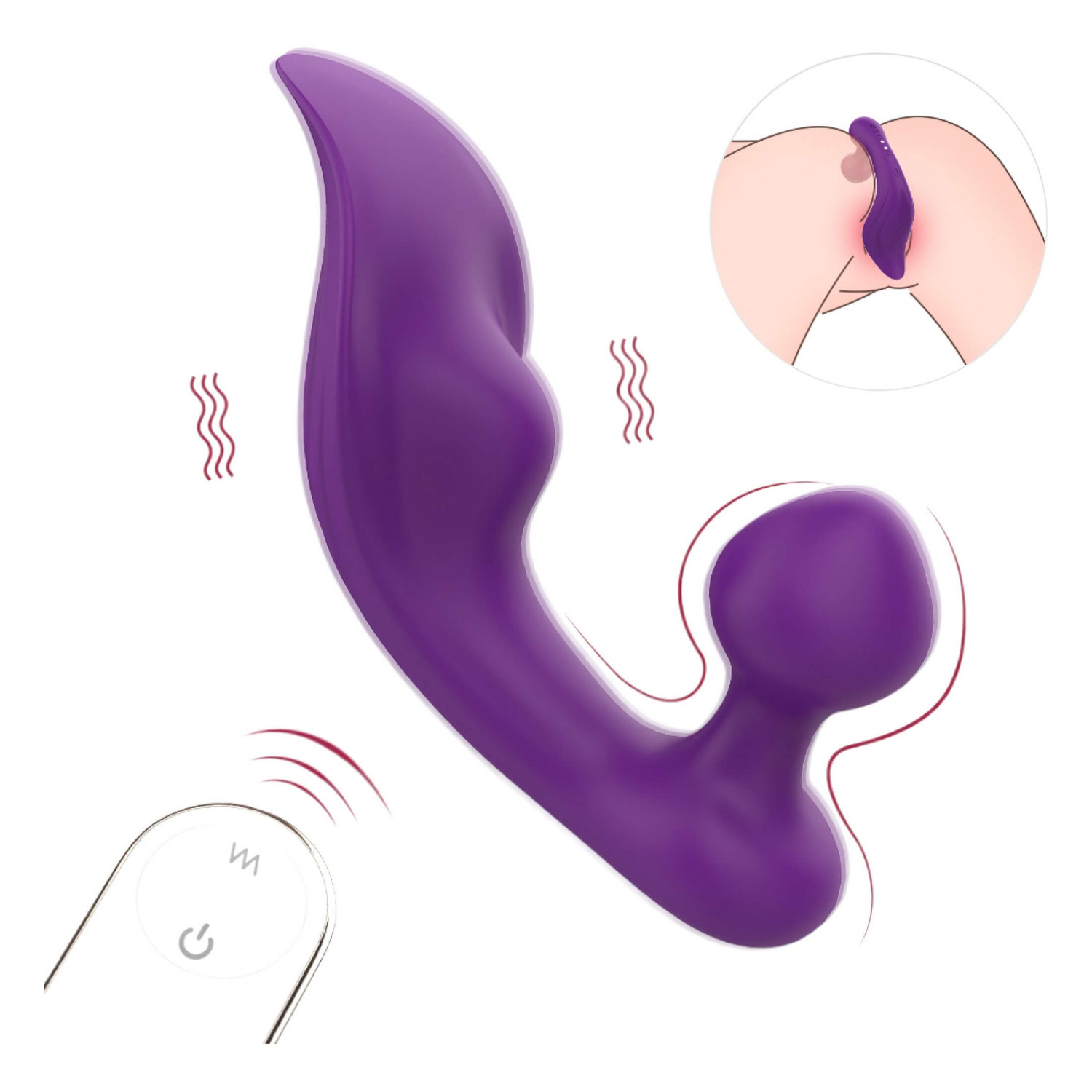 Sex HD Chomper - vibrátor na klitoris a anální stimulaci - voděodolný lila