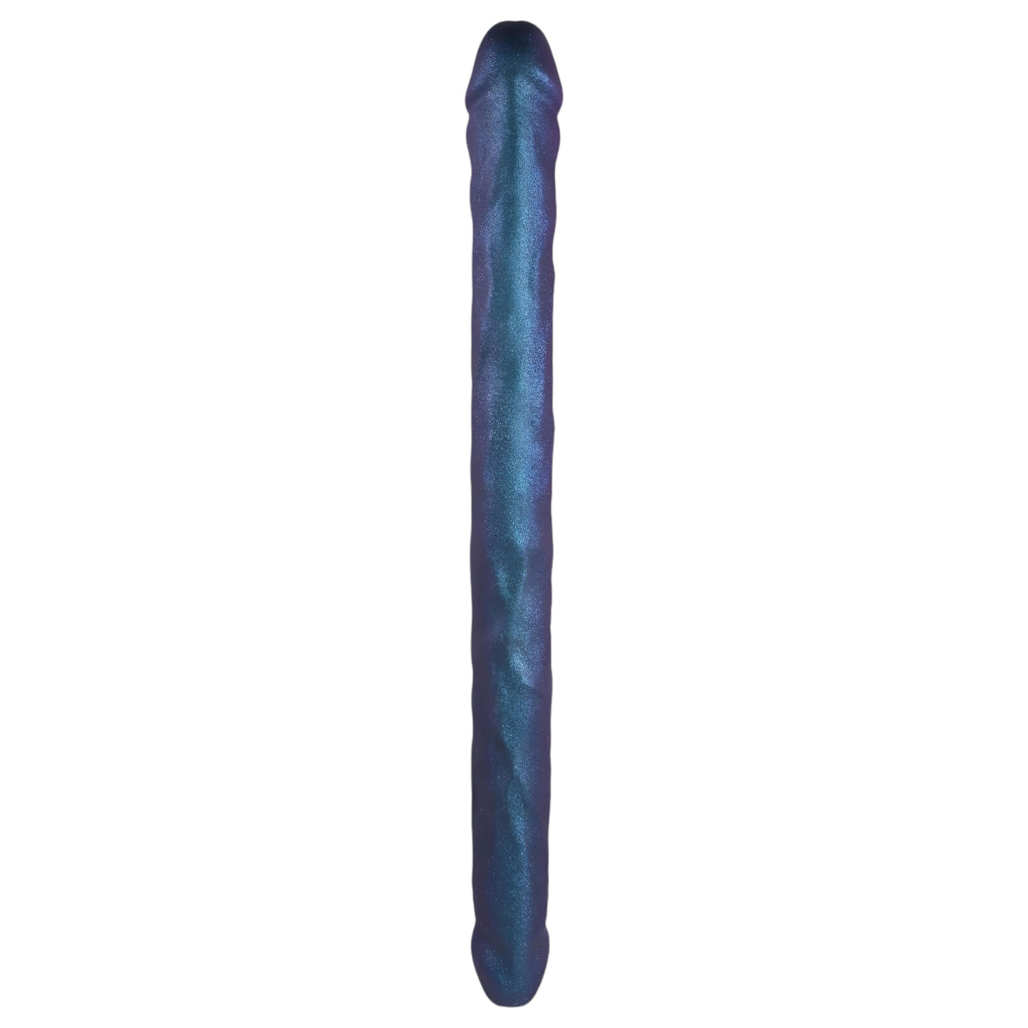 Strap-on-me - dvojité dildo - modrý metalický