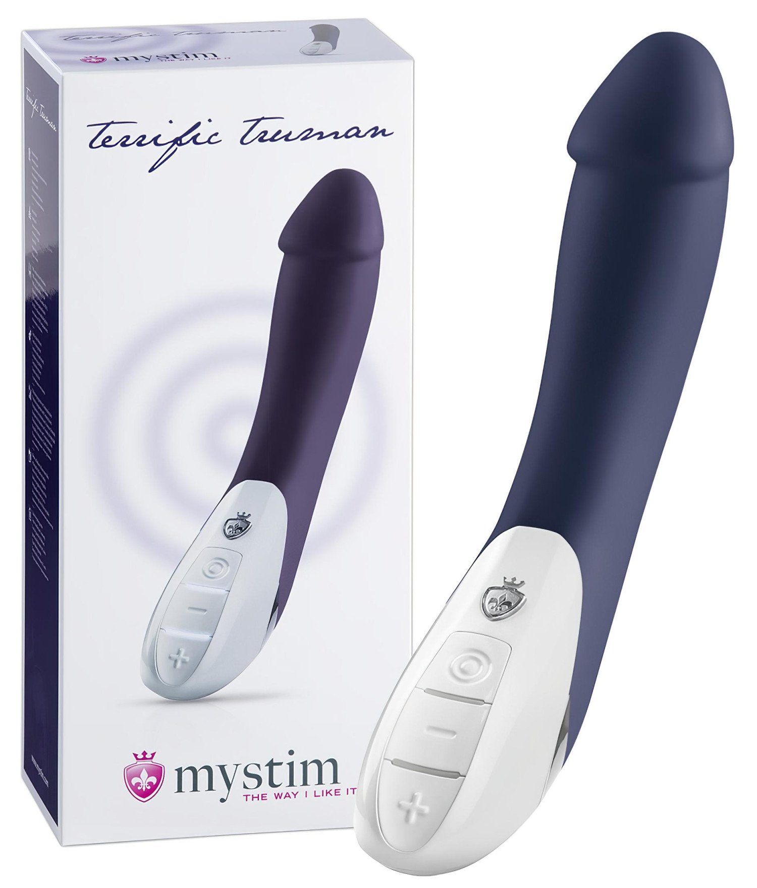 mystim Terrific Truman - vibrátor s 2 motory - modrá