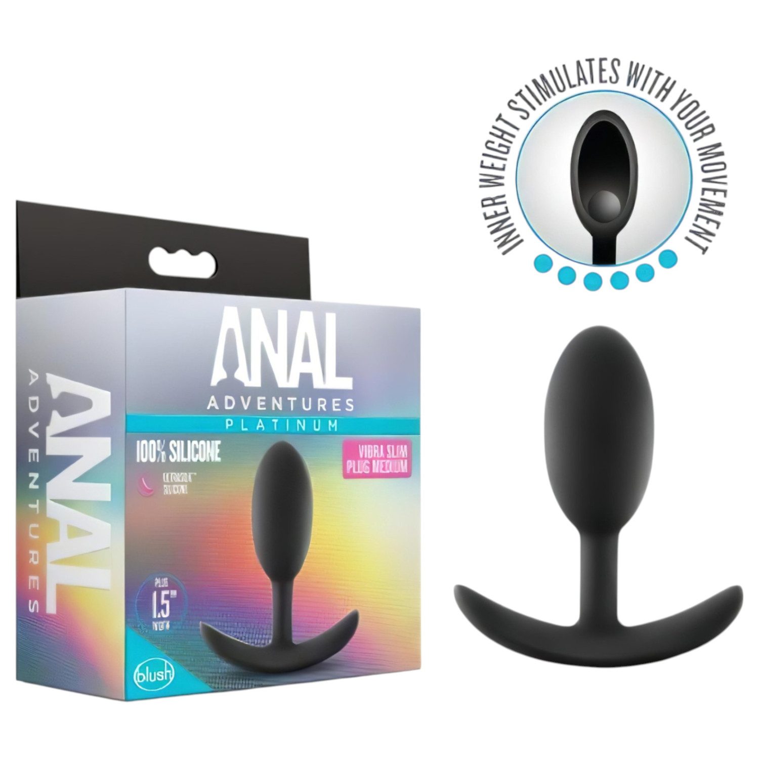 Anal Adventures Platinum - anální kolík - střední - černý