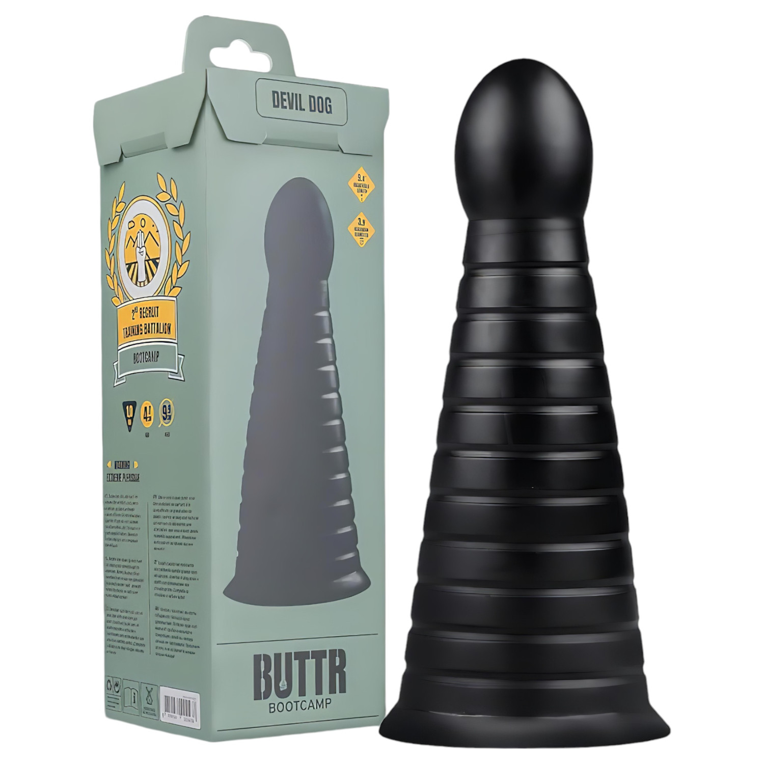 BUTTR Devil Dog - realistický dildo s přísavkou - černé