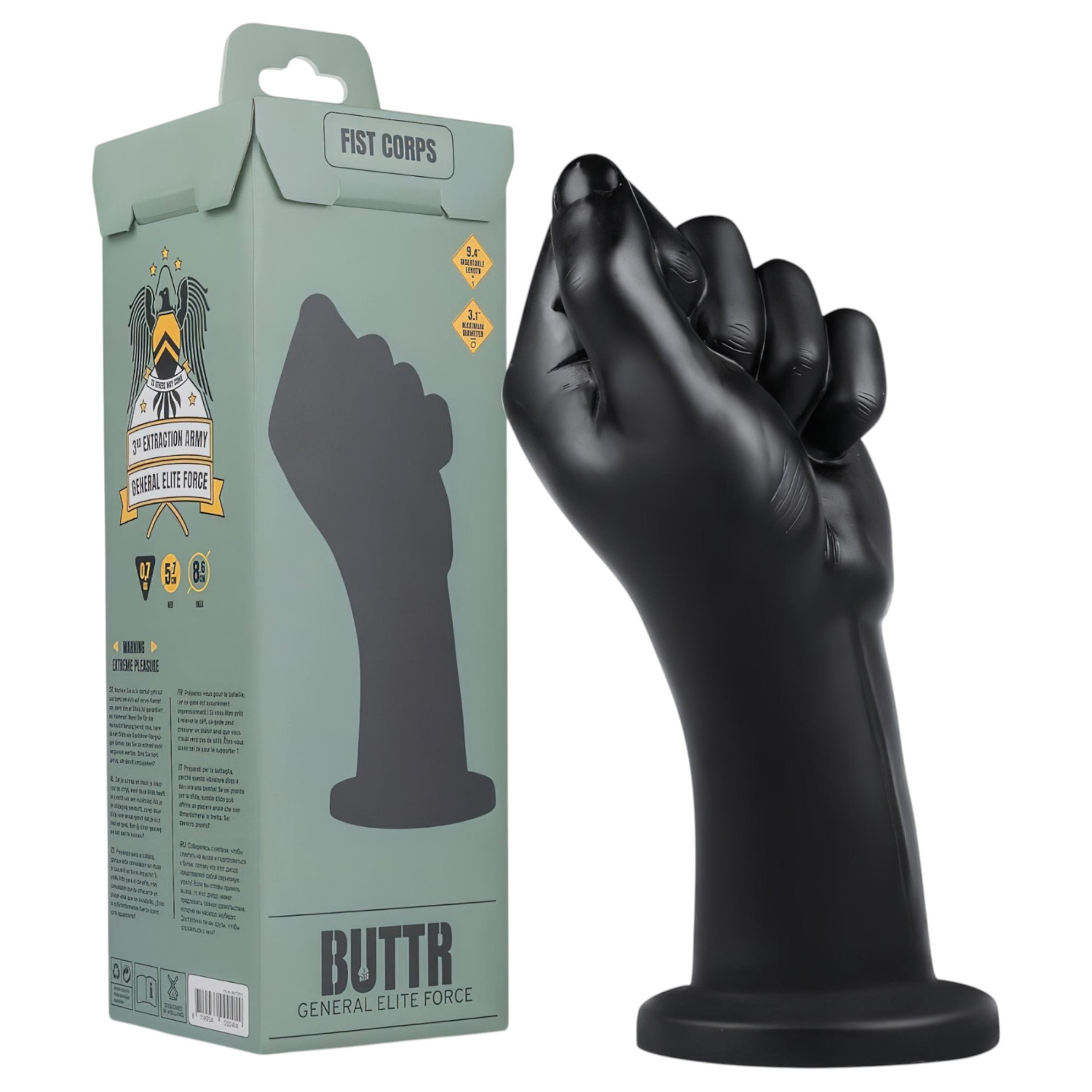 BUTTR - fisting dildo - černý