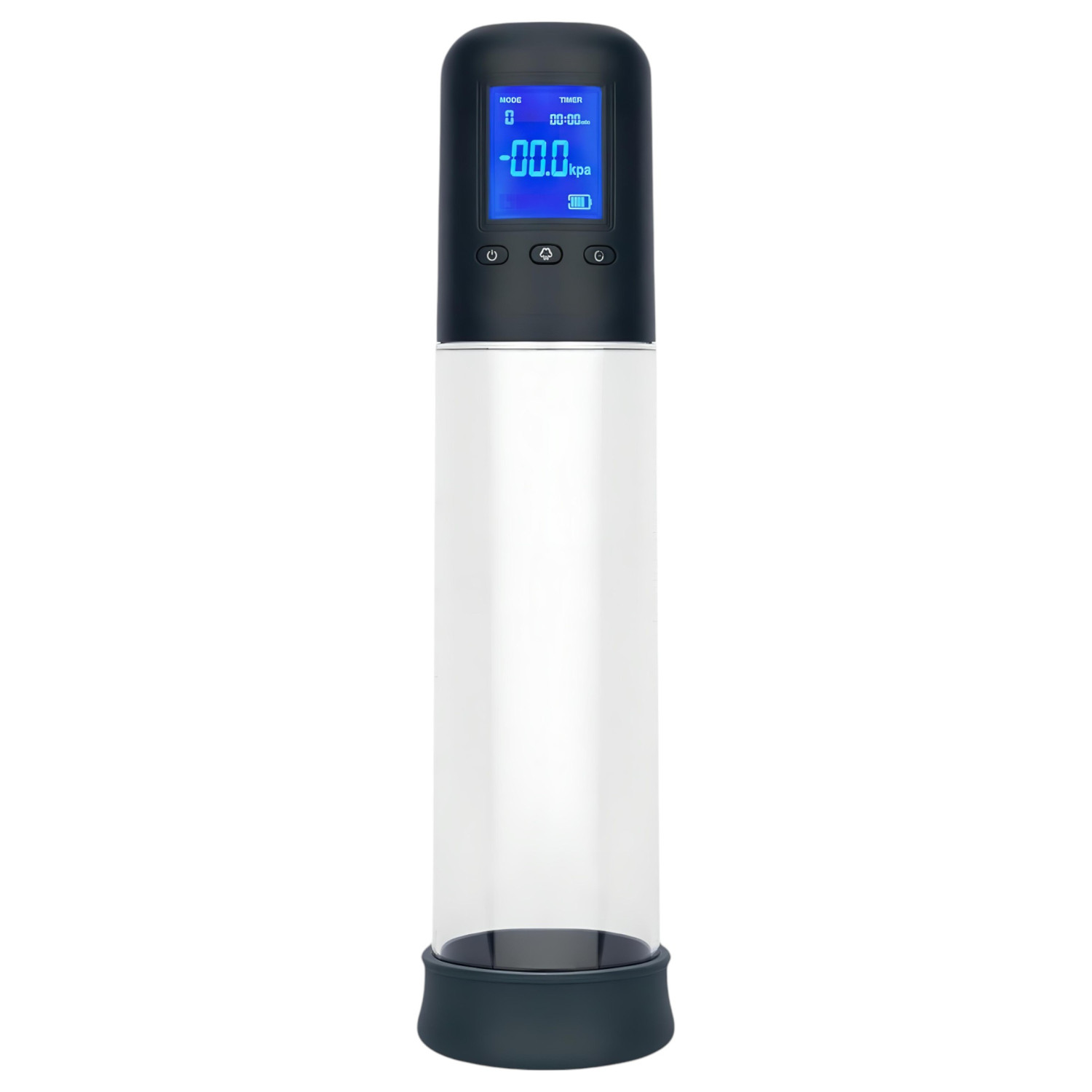 Boners - automatická vakuová pumpa na penis - LCD displej - průhledná/černá