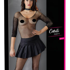 Cottelli - mini sukně s plisováním - černá - XL