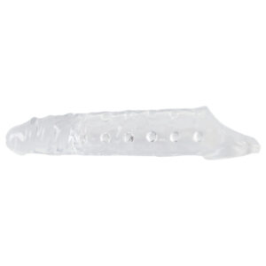 Crystal Skin - prodlužovací návlek na penis s kuličkami - transparentní
