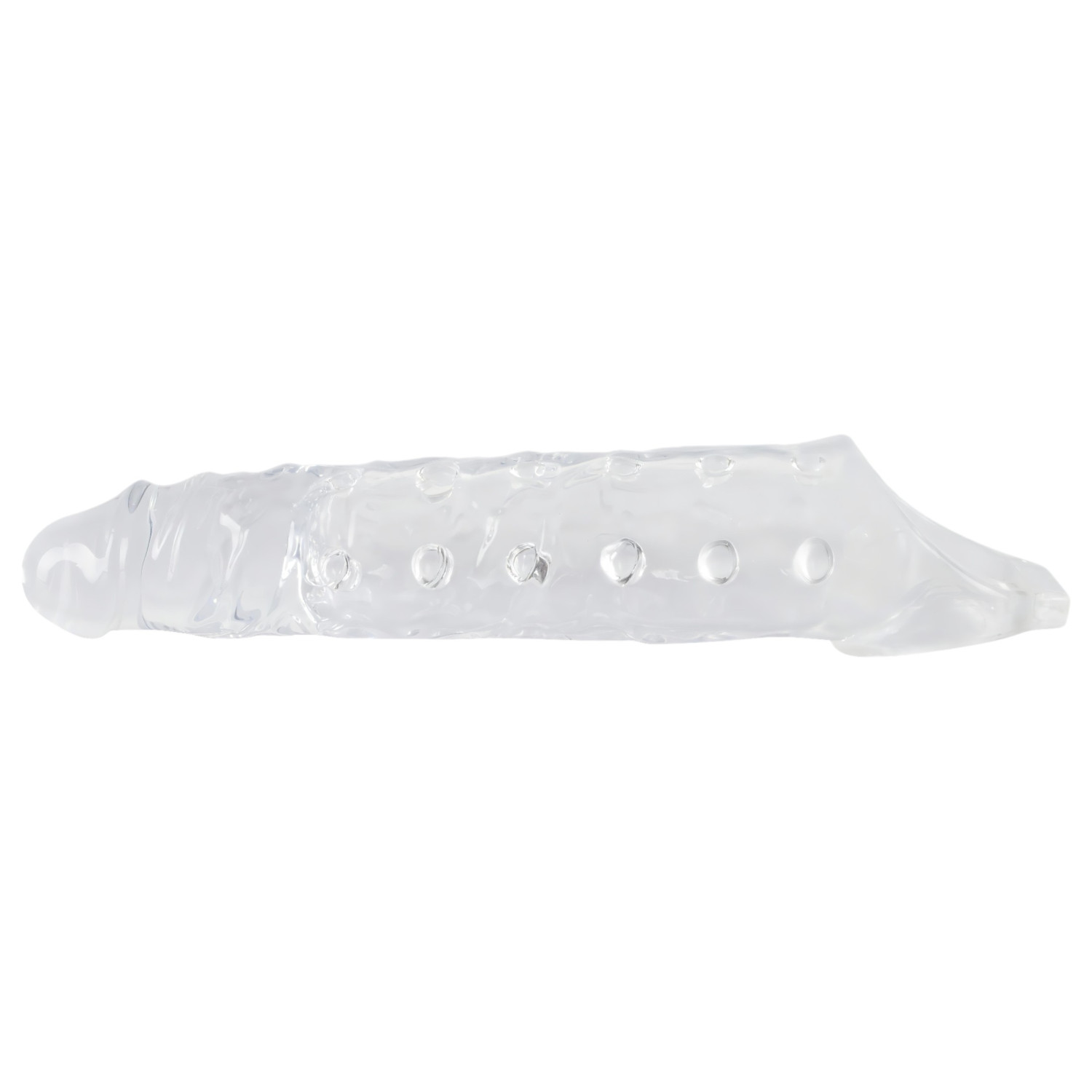Crystal Skin - prodlužovací návlek na penis s kuličkami - transparentní