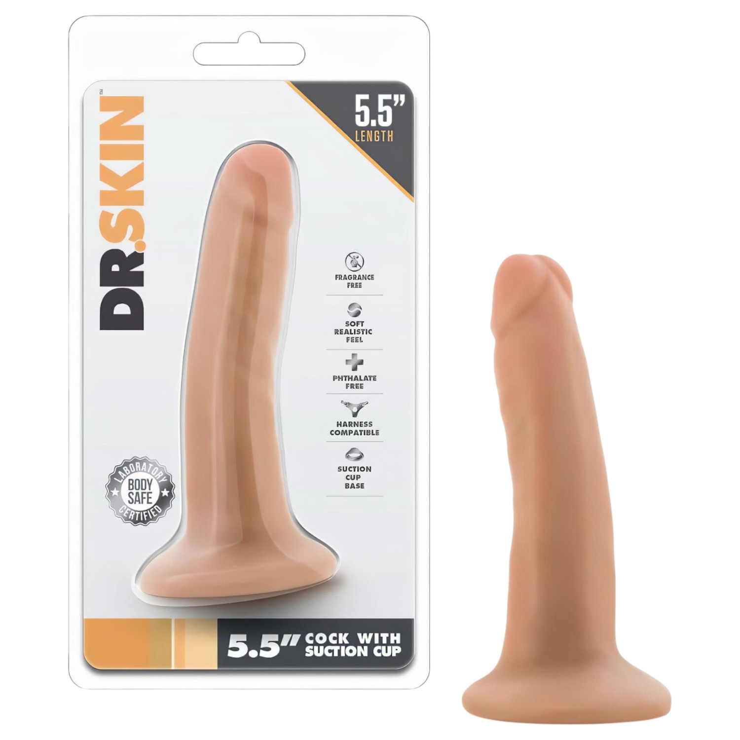 Dr. Skin - realistický dildo s přísavkou - realistická barva 14 cm