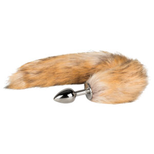 EasyToys Fox NO1 - kovový anální kolík s liščím ocáskem (stříbrno-červený)