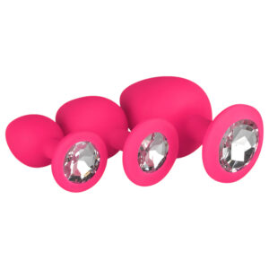 Easytoys Diamond - anální kolíky sada - růžová