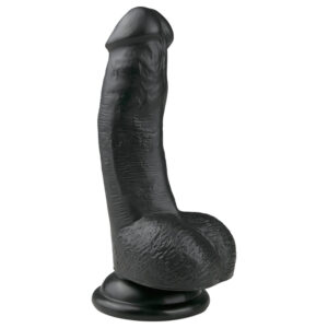 Easytoys - dildo s přísavkou a varlaty - černý 15 cm
