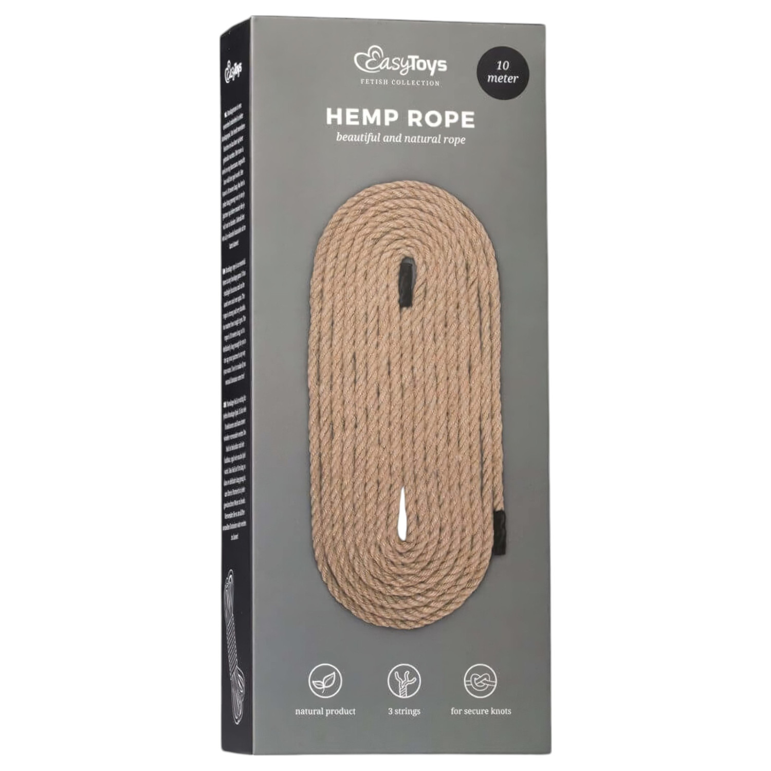 Easytoys konopné lano - konopné bondage lano (10 m