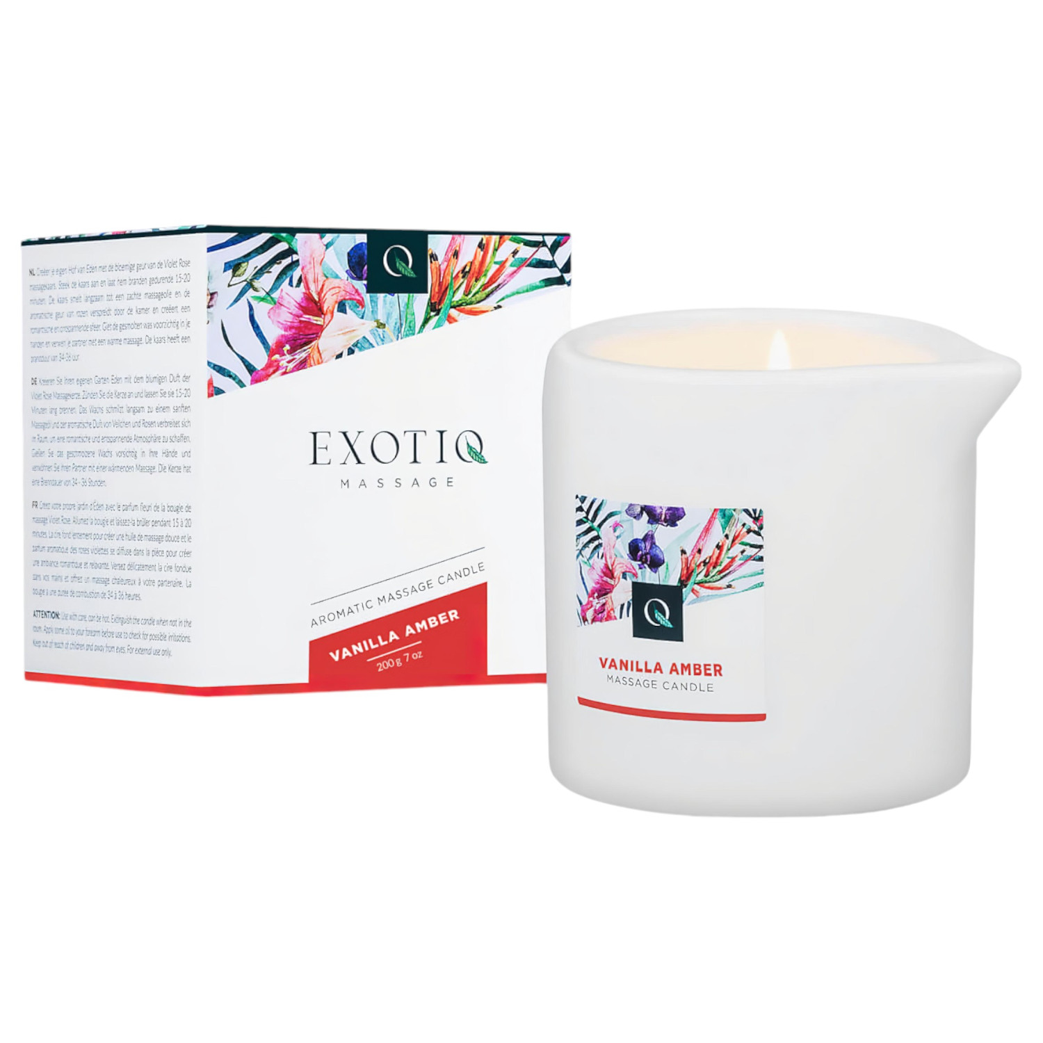 Exotiq - masážní svíčka - vanilka a ambra - 200g