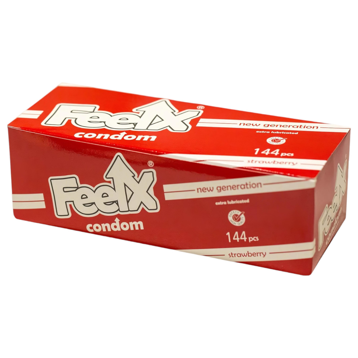FeelX - prezervativ - jahodový - 144 ks