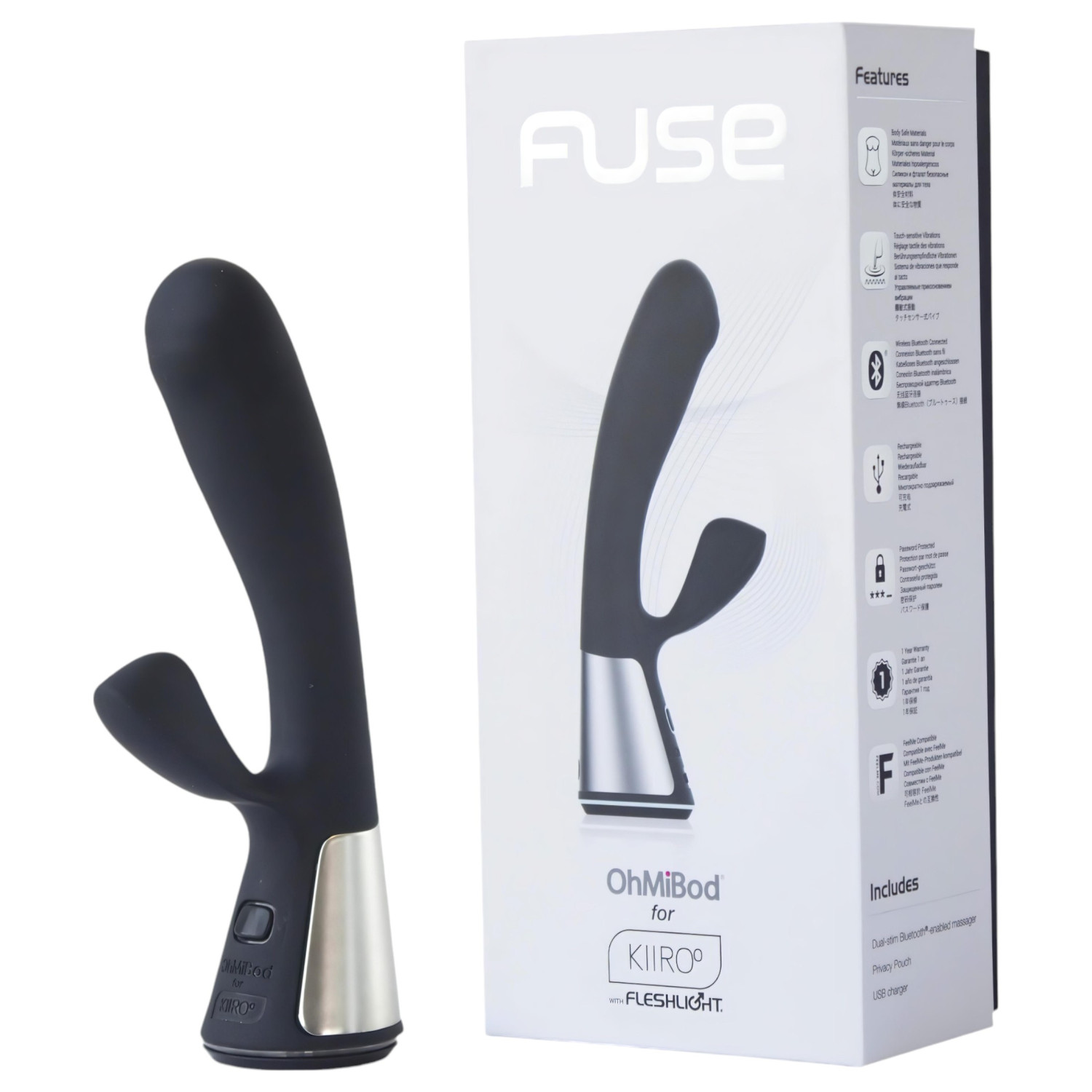 Fleshlight OhMiBod Kiiroo - App‑ovladatelný vibrátor s klitorální kličkou (černý)