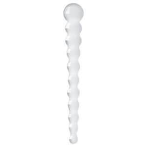 Gildo Glass No. 20 - skleněné dildo s perlami - čiré