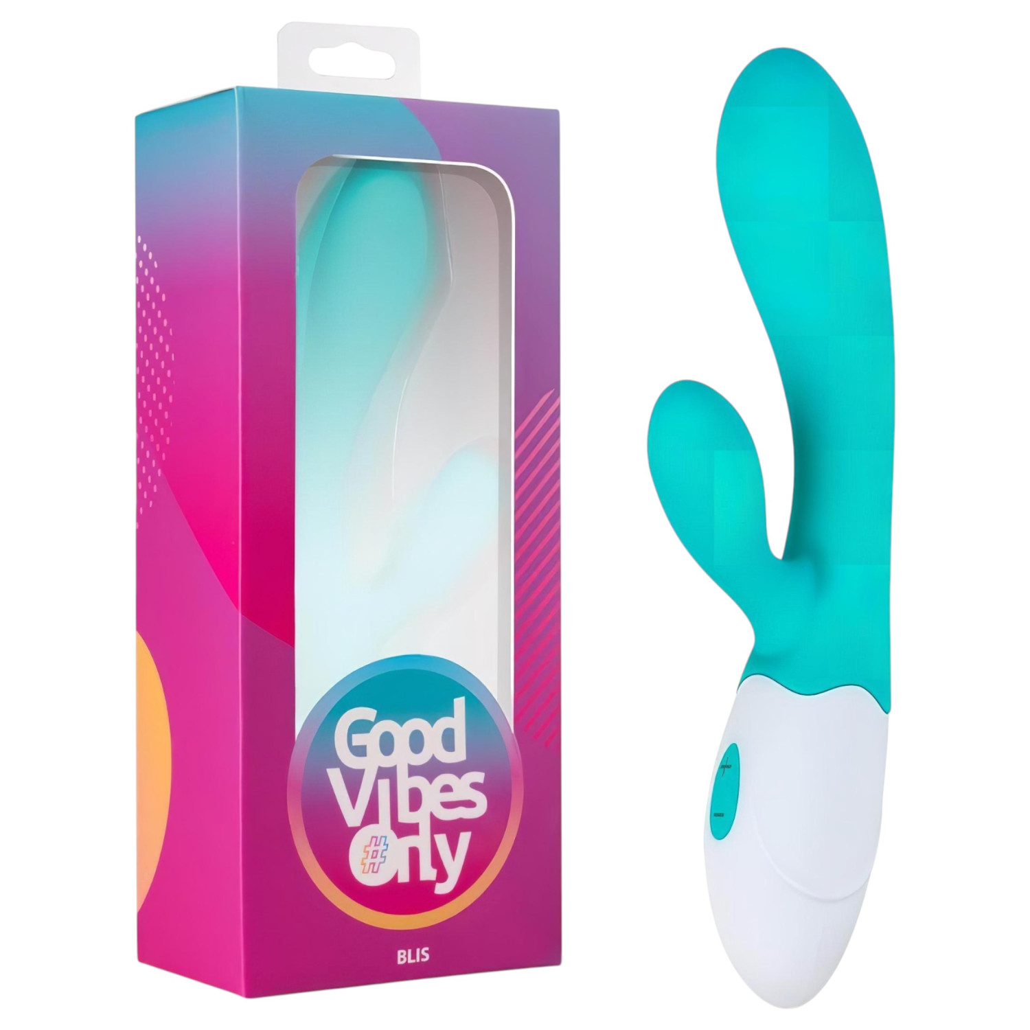 Good Vibes Only Blis Rabbit - vibrátor na klitoris a bod G - silikon - tyrkysový