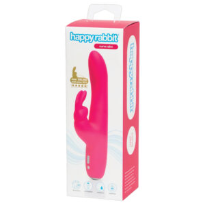 Happyrabbit Curve Slim - vibrátor s výčnělkem na klitoris - voděodolný - růžový