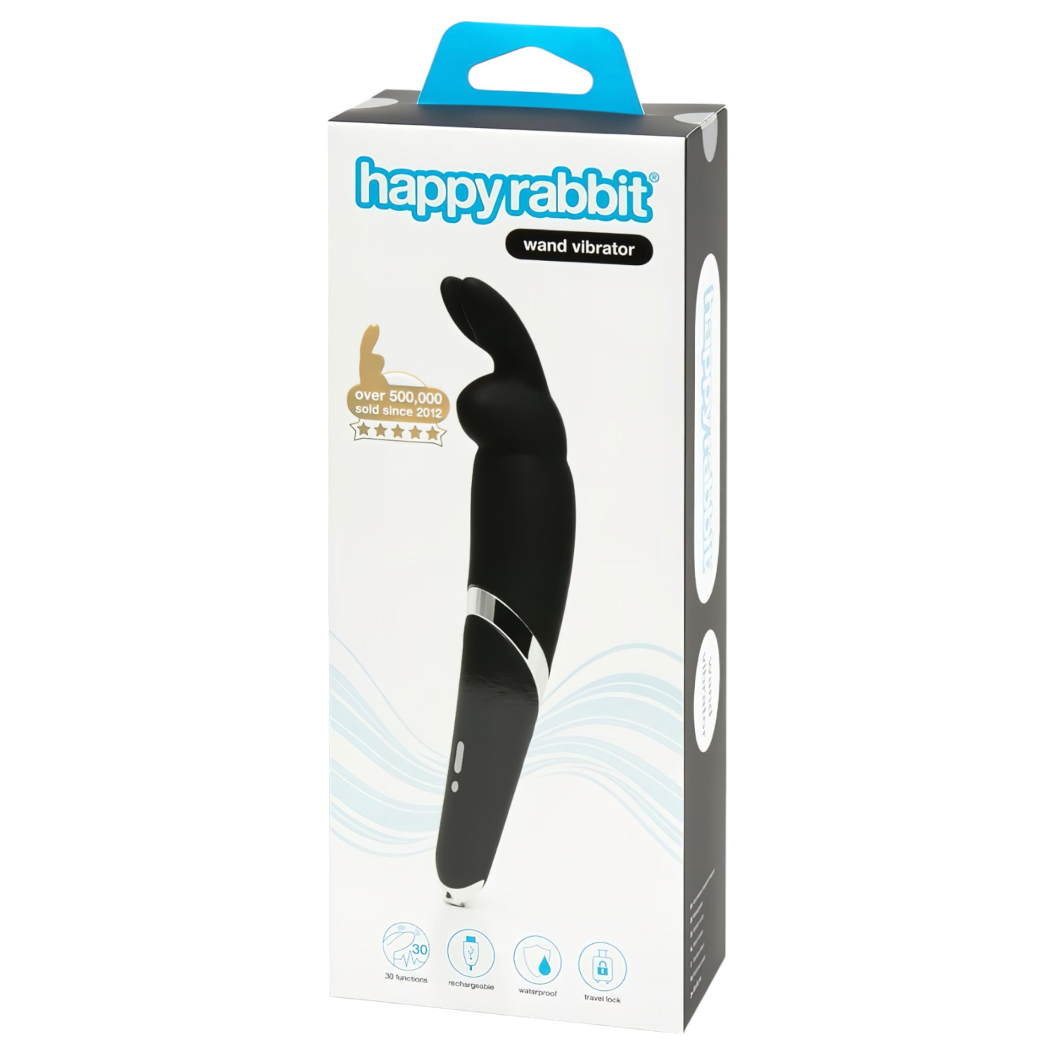 Happyrabbit - masážní vibrátor na baterii - černý