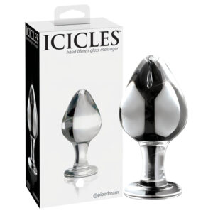 Icicles No. 25 - anální kolík - kuželový tvar - sklo průhledné