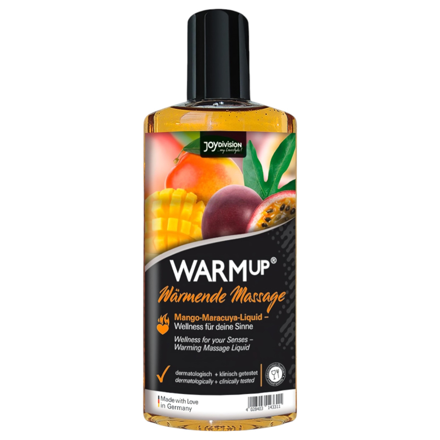 JoyDivision - masážní olej s hřejivým účinkem - mango marakuja - 150ml