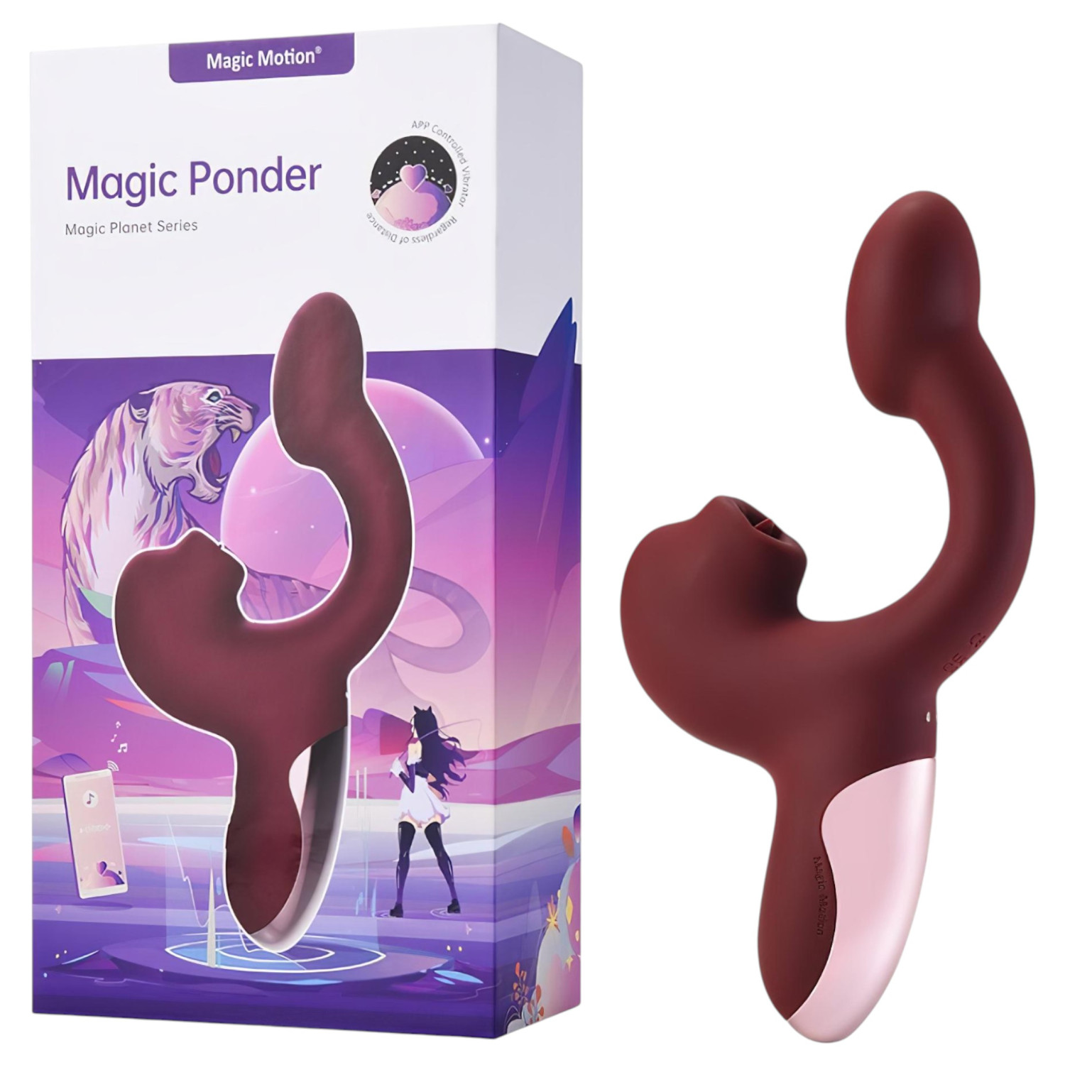 Magic Motion Magic Ponder - duální vibrátor na klitoris a bod G - bordó