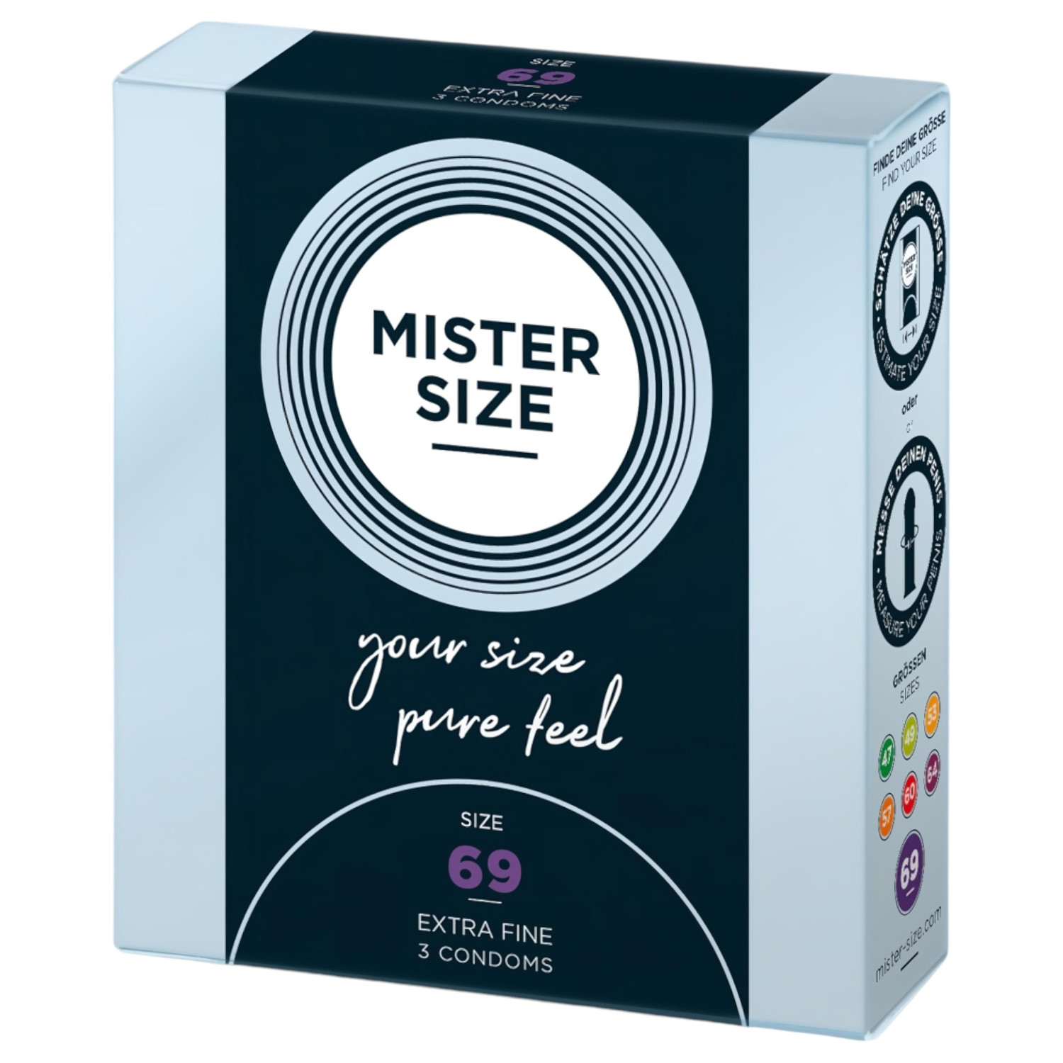 Mister Size - extra tenký kondom - 69mm - 3 kusy