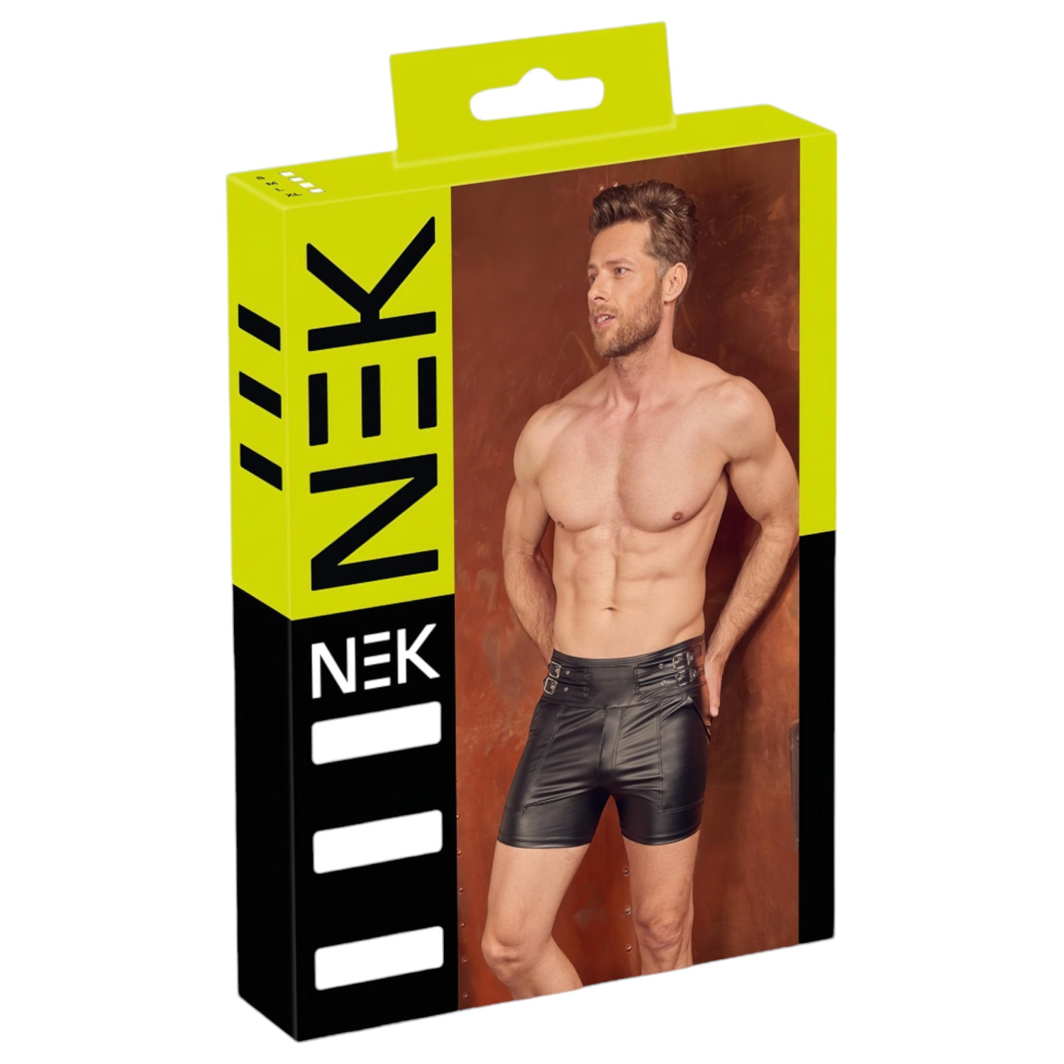 NEK - pánské šortky - prodloužené - kovová spona - černé - M