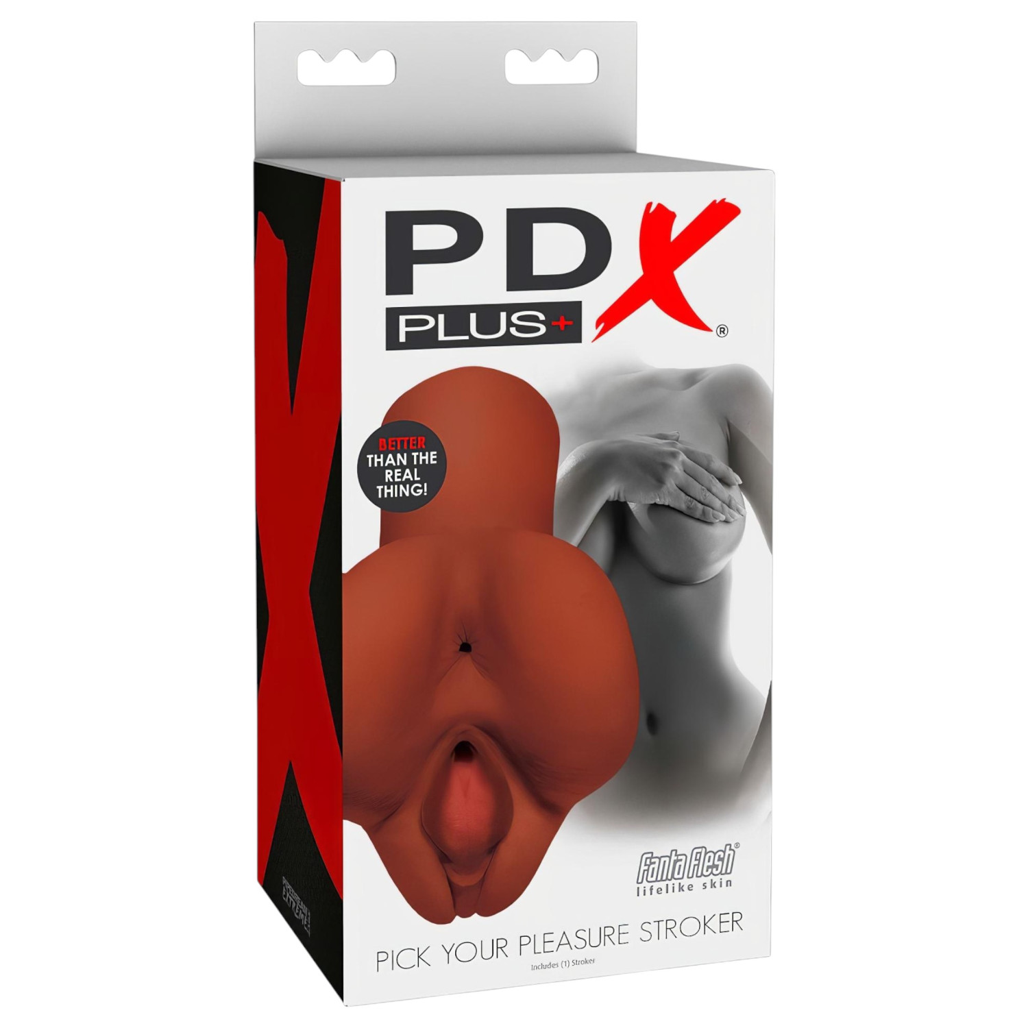 PDX Pick Your Pleasure - 2v1 realistický masturbátor (hnědý)