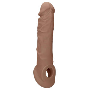 RealRock - návlek na penis - prodloužení 21 cm - tmavá tělová