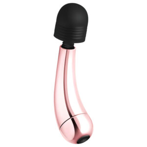 Rosy Gold - mini masážní vibrátor s ohnutou hlavicí - rosegold