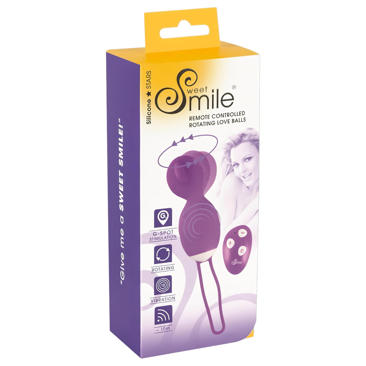 SMILE - vibrační vajíčko s rotací - fialová