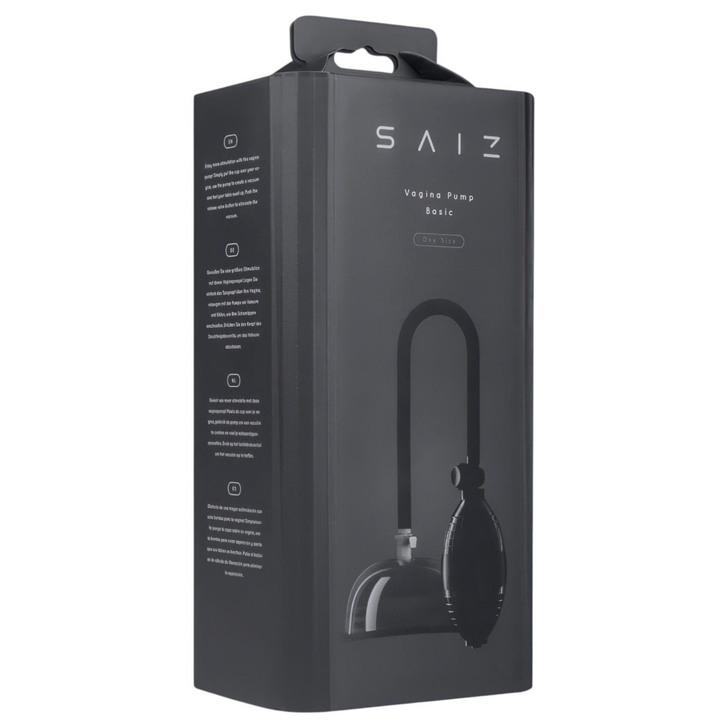 Saiz Basic - vaginální pumpa - průhledná/černá