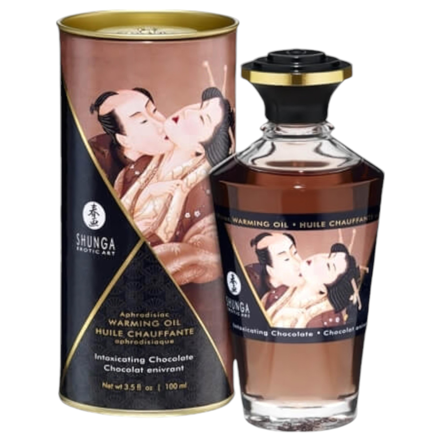 Shunga - masážní olej s hřejivým efektem - čokoláda - 100 ml