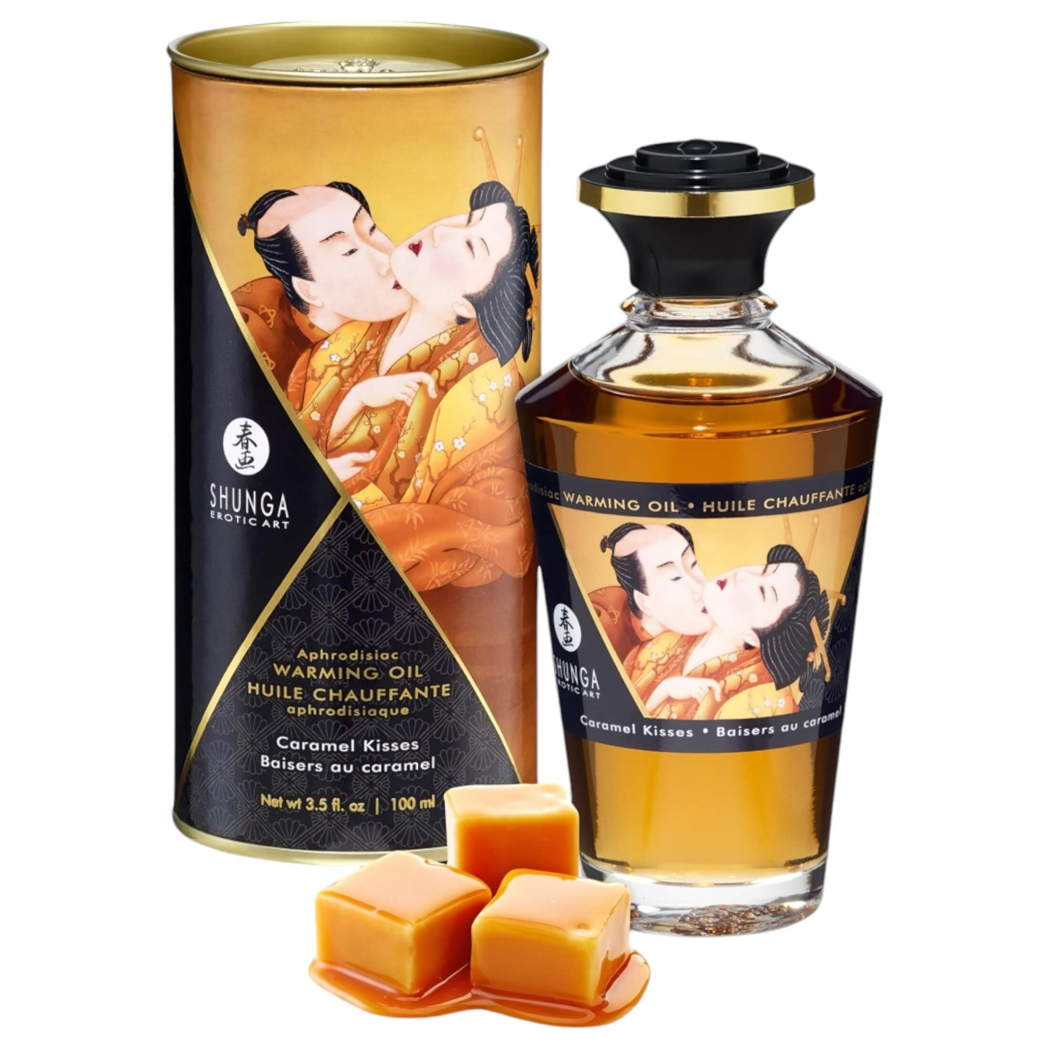 Shunga - masážní olej s hřejivým efektem - karamel - 100 ml
