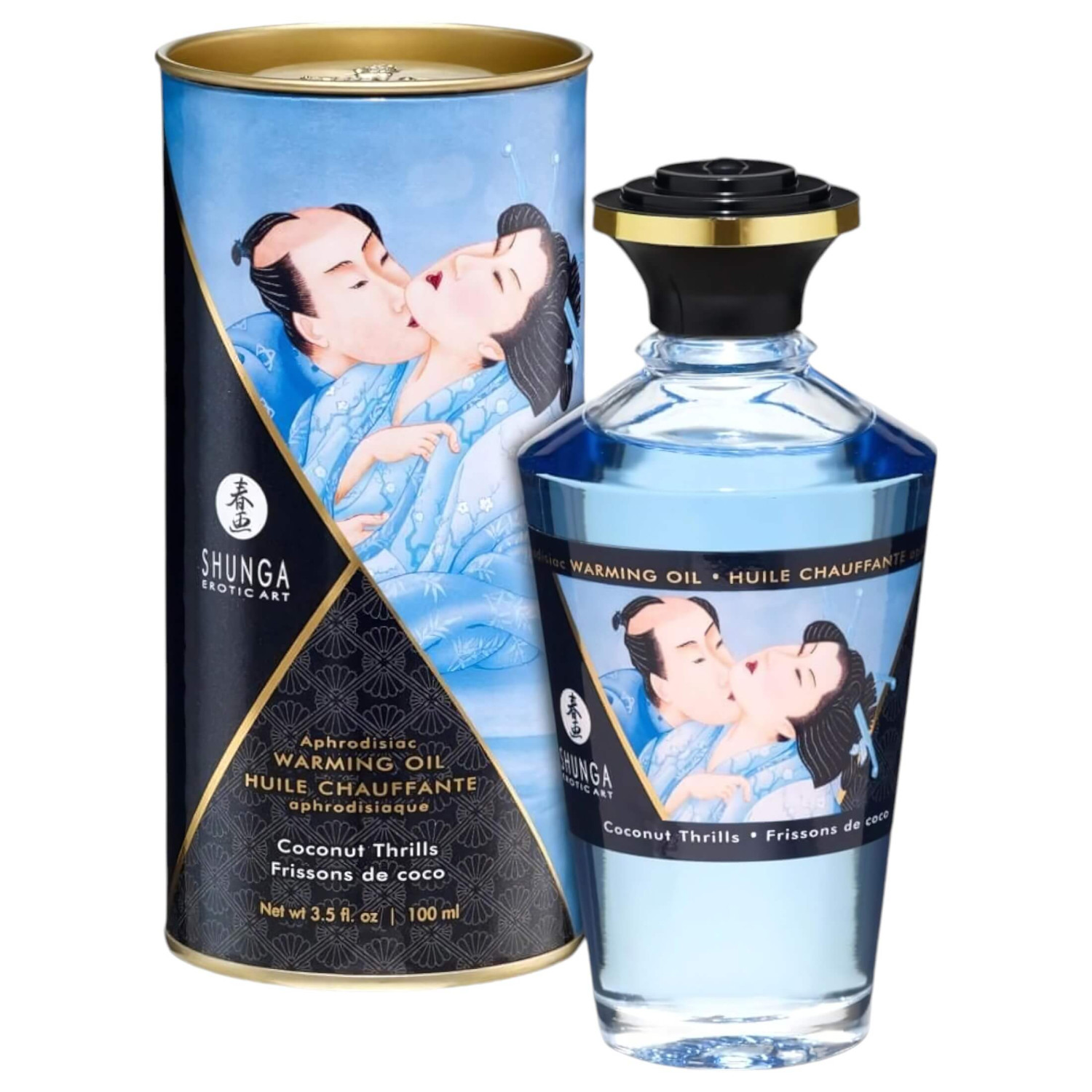 Shunga - masážní olej s hřejivým efektem - kokos - 100 ml