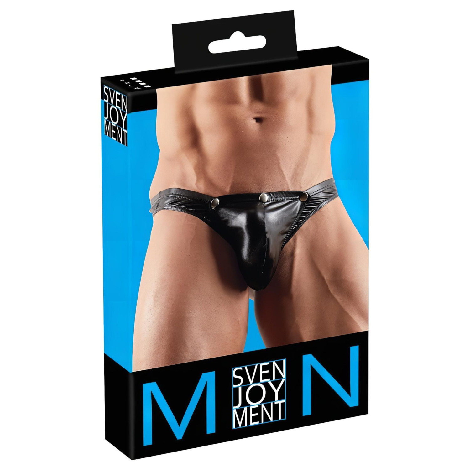 Svenjoyment - Pánské tangá se zapínáním na patentky (černé) - XL