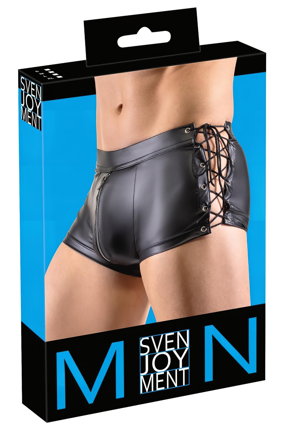Svenjoyment - pánské boxerky s bočním šněrováním - matné černé - XL